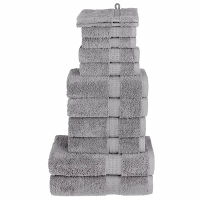 Produktbild von 12 tlg. Premium-Handtuch-Set SOLUND Grau 600 g/m²