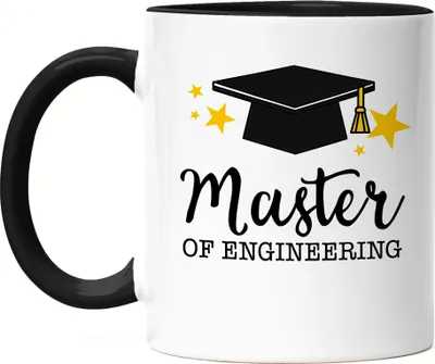 Produktbild von Master of Engineering Tasse Schwarz Abschluss Geschenk Studium Absolvent Masterabschluss Studium Uni