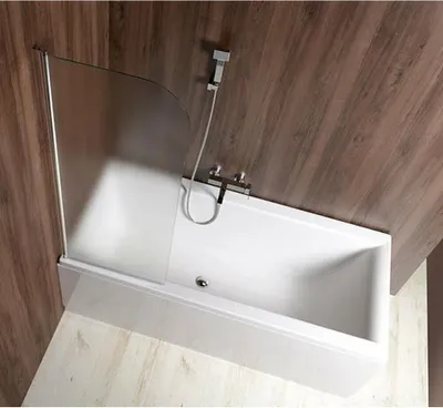 Produktbild von Aqualine VILMA Wannenabtrennung 600mm, Chrom, links, Mattglas