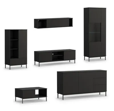 Produktbild von AX LIVING Möbel für Wohnzimmer Queba 2 – Stilvolles Modern in Schwarz