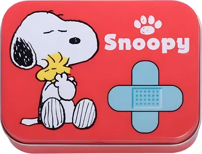 Produktbild von Snoopy Kinderpflaster Lizensiertes Produkt - Metall-Box - 24 Pflaster - Schönes Design Pflaster Aufbewahrungsbox für Kinder - 1 Box