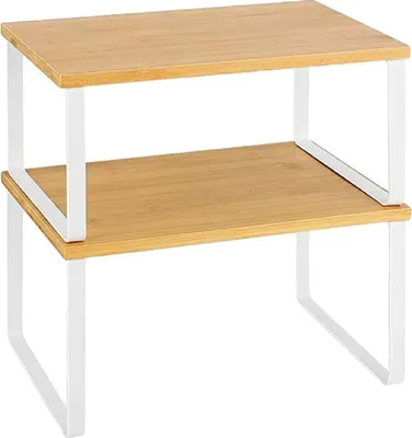 Image de Étagères de rangement empilables, étagères de rangement multifonctionnelles, rangement polyvalent, lot de 2, L, 1 niveau