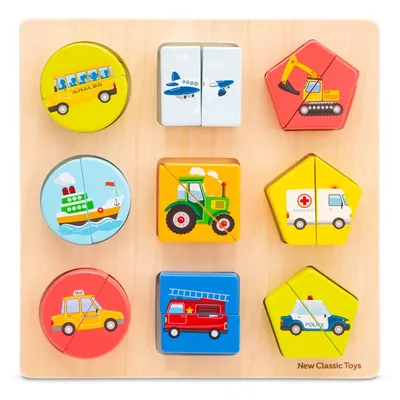 Immagine prodotto di New Classic Toys Puzzle con forme geometriche - veicoli