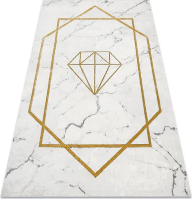 Produktbild von Exklusiv EMERALD Teppich 1019 glamour, stilvoll Diamant, Marmor creme / gold beige 140x190 cm