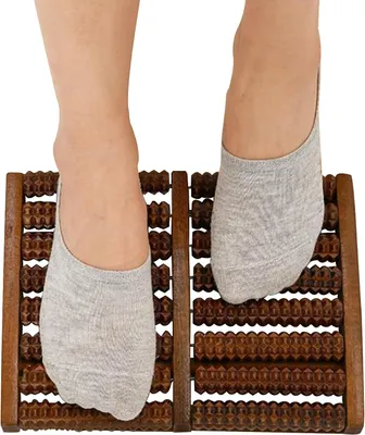 Immagine prodotto di Rullo massaggiante per piedi in legno, massaggiatore per piedi a 8 rulli, massaggiatore per piedi, massaggiatore per piedi, massaggiatore per piedi, rullo massaggiante doppio per piedi, ideale per alleviare la stanchezza dei piedi