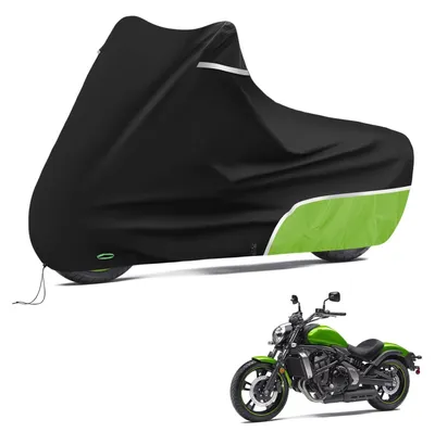 Image de Housse de moto d'extérieur, adaptée à la Kawasaki Vulcan S (sans top case), housse de moto imperméable en tissu Oxford 420D, bâche de moto résistante aux intempéries.