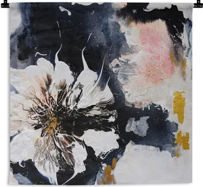Produktbild von MuchoWow® Wandteppich Wandbehang Blumen - Kunst - Abstrakt - Malerei 90x90 cm Tapisserie Dekoration Wandtuch - Wandaufhänger