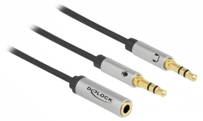 Immagine prodotto di DeLOCK 1x3,5mm 4P Bu>2x3,5mm 3P St CTIA - DeLOCK 66740 - (PC Zubehoer / Cavo / Adattatore)