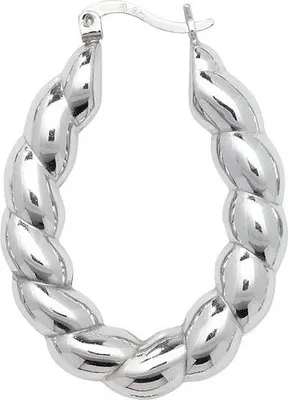 Produktbild von Klassische 925 Sterling Silber Damen - Paar Creolen - 38mm*28mm, 5 Gramm; TRS22594
