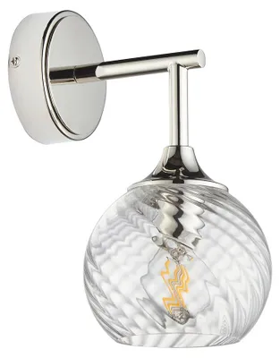 Obrázok produktu pre Nástenná lampa ALLEGRA, niklová, 1xE14x15W, sklo, rozmery: 23x12x16 cm, IP20, Endon