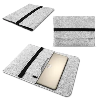 Produktbild von Notebook Hülle HP ProBook 450 G6 Schutz Tasche Filz Cover Schutzhülle 15,6 CaseFarbe:Hellgrau