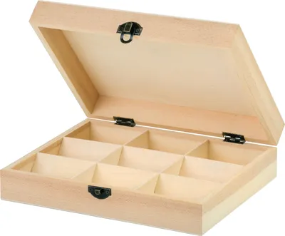 Produktbild von VBS Teebox Holz Aufbewahrungsbox 19x23.5x6 cm für Tee und Kleinteile