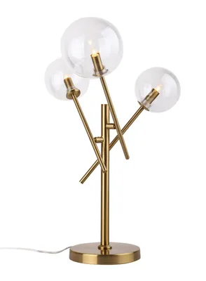 Immagine prodotto di Lampada da tavolo con sfere di vetro trasparente LOLLIPOP, finitura ottone e trasparente, 3xG9x15W, metallo, dimensioni: 57x40x34 cm, IP20, Maxlight