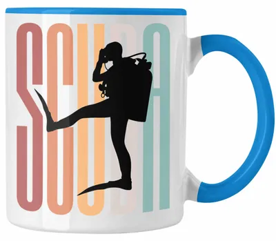 Produktbild von Taucher Tasse Geschenk Scuba Diving Geschenkidee für Taucher Grafik (Blau)