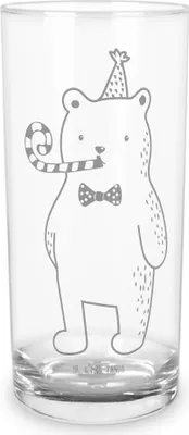 Produktbild von Mr. & Mrs. Panda Glas Bär Geburtstag 200 ml - Transparent - Geschenk, Saftglas, Glückwunsch, Longdrinkglas, Alles Gute, Teddy, Cocktailglas, Wasserglas, Tumbler