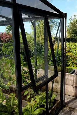 Produktbild von Vitavia Seitenfenster "H" für Vitavia Gewächshäuser schwarz 3 mm ESG