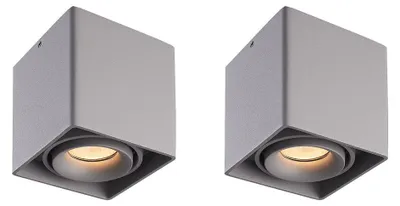 Produktbild von hoftronic LED Aufbaustrahler 4W 345lm 2700K Grau GU10 Dimmbar Schwenkbar