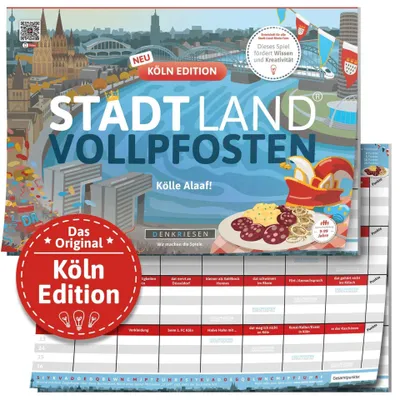 Image de DENKRIESEN - STADT LAND VOLLPFOSTEN® - KÖLN EDITION - "Kölle Alaaf!" - A4