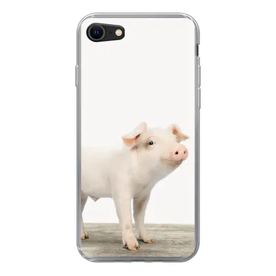 Produktbild von MuchoWow® Handyhülle Schutzhülle Hülle für iPhone 8 Ferkel - Groß - Tiere - Rosa - Jungen - Mädchen - Kinder Silikon Softcase Handy Hülle - Schutzhaube