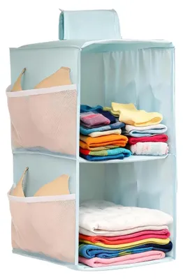 Hängender Kleiderschrank-Organizer, 2 Ebenen, Oxford-Stoff, faltbar