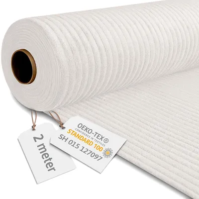 Productafbeelding van Elegante Corduroy Stof White Dove per Meter