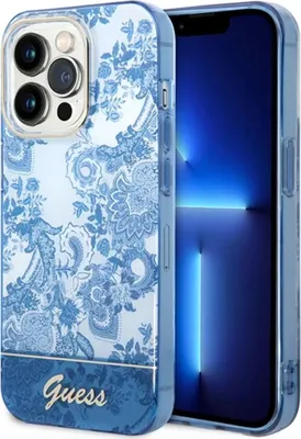 Zdjęcie produktu dla Guess Guhcp14Lhgplhb Iphone 14 Pro 6,1 Niebieski/Blue Hardcase Porcelain Collection