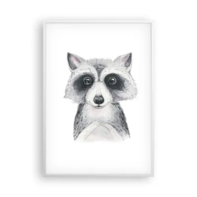 Produktbild von Gerahmtes Poster - Weißer Rahmen - Waschbär Bild Kinder - 70x100 cm - Wand Bild - Wanddeko - Wandbilder - Kunstposter - Wandposter - Bilderrahmen - Bilder - Kunstdruck - P2WPA70x100-4607
