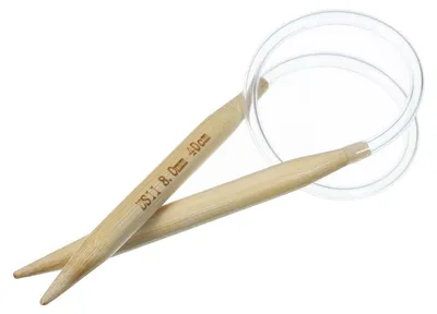 Bambus Rundstricknadel Größe 8 mm, 40 cm Stricknadel Bambusholz