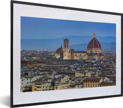 Produktbild von MuchoWow® MuchoWow® Gerahmtes Poster Florenz - Stadt - Kathedrale 40x30 cm - Poster mit zchwarzem Bilderrahmen - Bilderrahmen - Poster im Rahmen