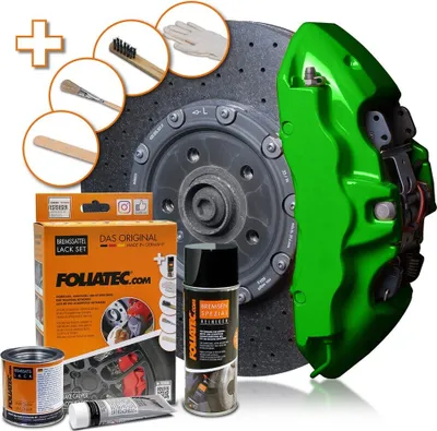 Produktbild von FOLIATEC 2166 Bremssattellack Farbe Spray Set Grün 400ml 125ml 50ml