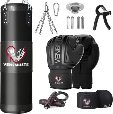 Produktbild von Famanu Boxsack Set für Erwachsene 4FT - Inklusive Boxhandschuhe und Zubehör
