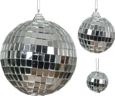 Produktbild von Christbaumschmuck Discokugel Kunststoff 2-8cm Figur 12er Set Silber