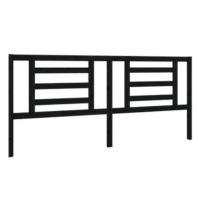 Produktbild von vidaXL Kopfteil Schwarz 206x4x100 cm Massivholz Kiefer