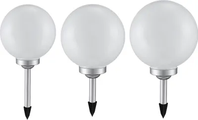 Produktbild von 3er Set LED Solar Kugeln in verschiedenen Größen