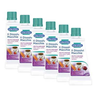 Image de Dr. Beckmann Fruit & Drink Stain Remover, Le détachant spécifique pour le vin rouge, le café et d'autres taches, 6 unités de 50ml