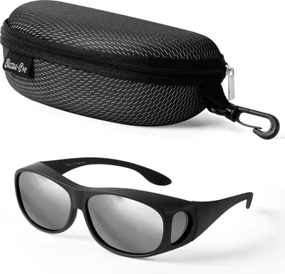 Produktbild von Bezzee Pro Silberfarbene Polarisierte Überzieh Sonnenbrille mit Etui - UV400-Schutz & Blendschutz - Sonnenbrille für Brillenträger Geeignet zum Angeln