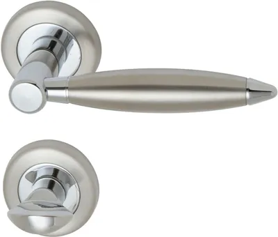 Produktbild von Alpertec WC-Rosettengarnitur Lenny Edelstahl silber rund