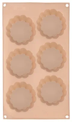 Produktbild von Orion | Muffinform - 30x17,5x3 cm - Antihaftbeschichtet - Silikon - Keksbackform Blume Beige