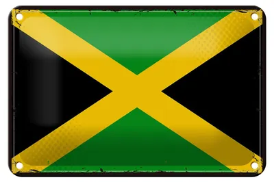 Produktbild von Blechschild Flagge Jamaikas 18x12cm Retro Flag of Jamaica Dekoration