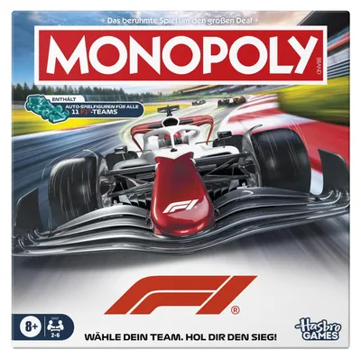 Obrázok produktu pre F1: Oficiálna licencovaná spoločenská hra Formula 1. Rodinná hra pre deti, mládež a dospelých. Pre 2 až 6 hráčov. Dĺžka hry: 45 minút. Od 8 rokov
