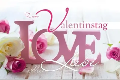 Produktbild von Valentinstag - Glückwunschkarte im Format 11,5 x 17 cm mit Umschlag