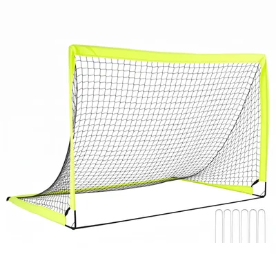 Produktbild von COSTWAY 2er Set Fußballtor für Kinder, Pop Up Fussballtor | Trainingstor mit verstärkten Glasfaserstangen & Tornetzen, Trainingsnetz klappbar