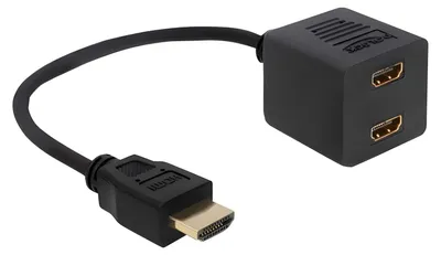 Produktbild von DELOCK HDMI Adapter A -> 2x A St/Bu 0.20m with Ethernet