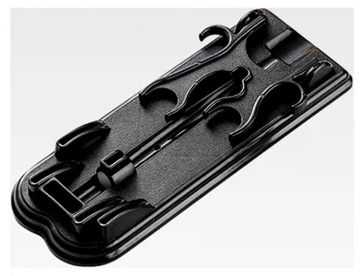 Produktbild von Küchenmesserhalter aus robustem Kunststoff – Multifunktionaler Aufbewahrungsständer in Schwarz für Küchentheke und Schneidwerkzeuge
