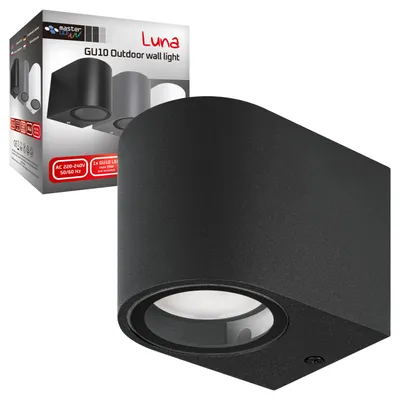 Produktbild von MasterLED Außenwandleuchte GU10 IP44 Schwarz Halbrund Downlight Alu Wandlampe 1-flammig Fassadenstrahler Klein RAL 9011