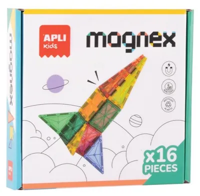 Obrázok produktu pre APLI Detské magnetické stavebnice transparentné 18 kusov vzdelávacia hračka