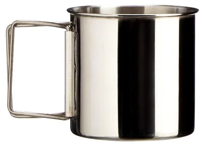 Produktbild von Edelstahlbecher mit Faltgriff, Silber, 0,35 Liter