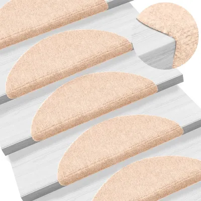 Immagine prodotto di The Living Store Tappetini autoadesivi per scale 5 pz. Marrone 56x17x3 cm Vello agugliato