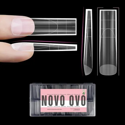 Image de Nagelspitzen XXL, forme carrée, naturelles, boîte de 180 pièces