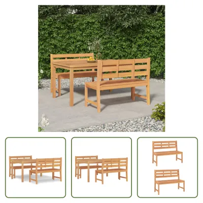 Produktbild von The Living Store 3-tlg. Garten-Essgruppe Massivholz Teak